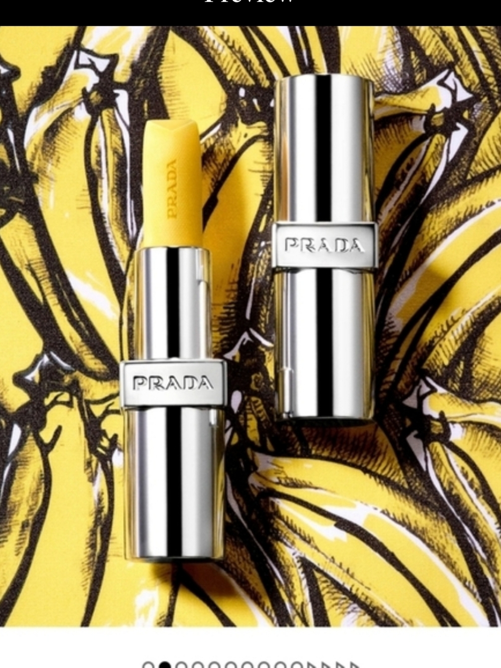 Prada Yellow U002 Banana Lip Balm Mini Size,  Lip Frosting Care New In Box
